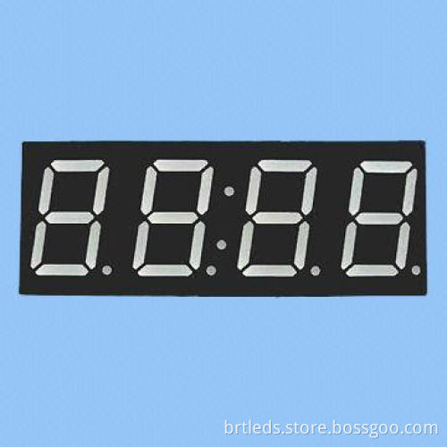 0.56-inch 4 Digit 7 Segment LED Display, Green Color, Common Anode, White Segment and Black Face